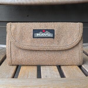 KAVU Woven Tan Trifold Wallet Unisex Travel